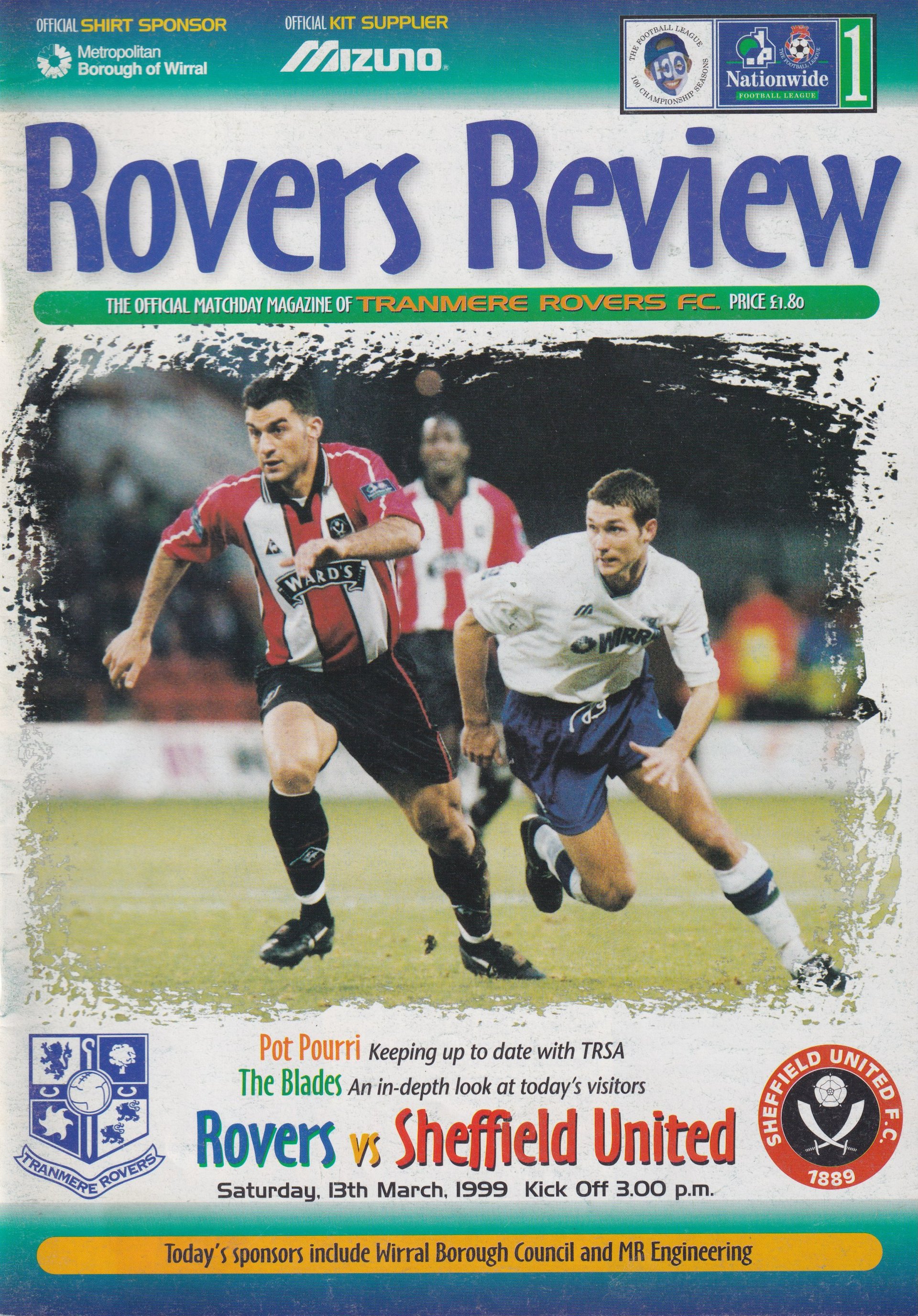 Tranmere Rovers v Sheffield United match programme